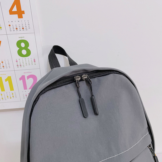 Plecak szkolny dla studentek, codzienny, o dużej pojemności, nylonowy, z zamkiem, na ramię, w jednolitym kolorze - Wianko - 12