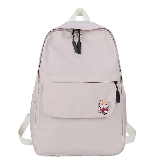 Plecak szkolny dla studentek, codzienny, o dużej pojemności, nylonowy, z zamkiem, na ramię, w jednolitym kolorze - Wianko - 17