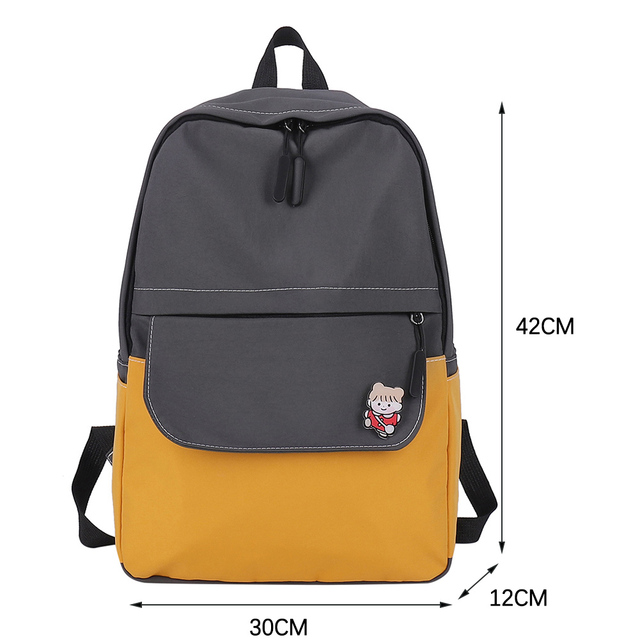 Plecak szkolny dla studentek, codzienny, o dużej pojemności, nylonowy, z zamkiem, na ramię, w jednolitym kolorze - Wianko - 15