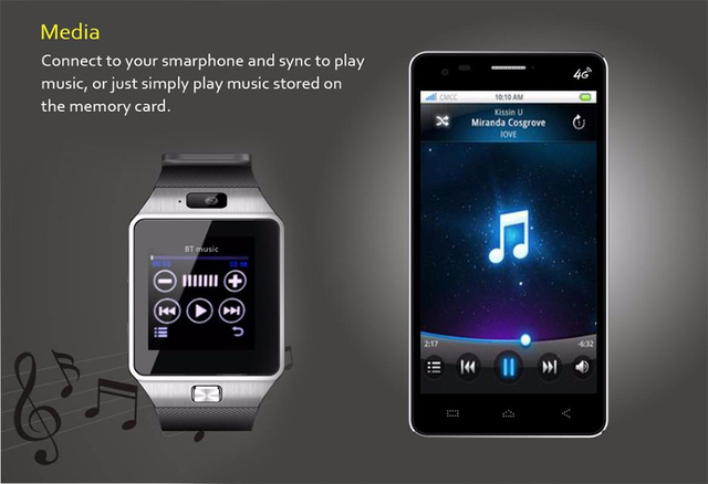 Inteligentny zegarek Bluetooth DZ09 - poręczny smartwatch z karta SIM, dla iPhone'a i smartfonów Samsung Android - Wianko - 3