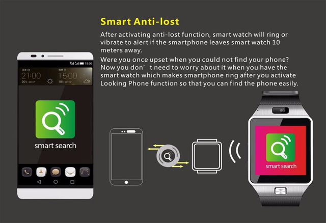 Inteligentny zegarek Bluetooth DZ09 - poręczny smartwatch z karta SIM, dla iPhone'a i smartfonów Samsung Android - Wianko - 5