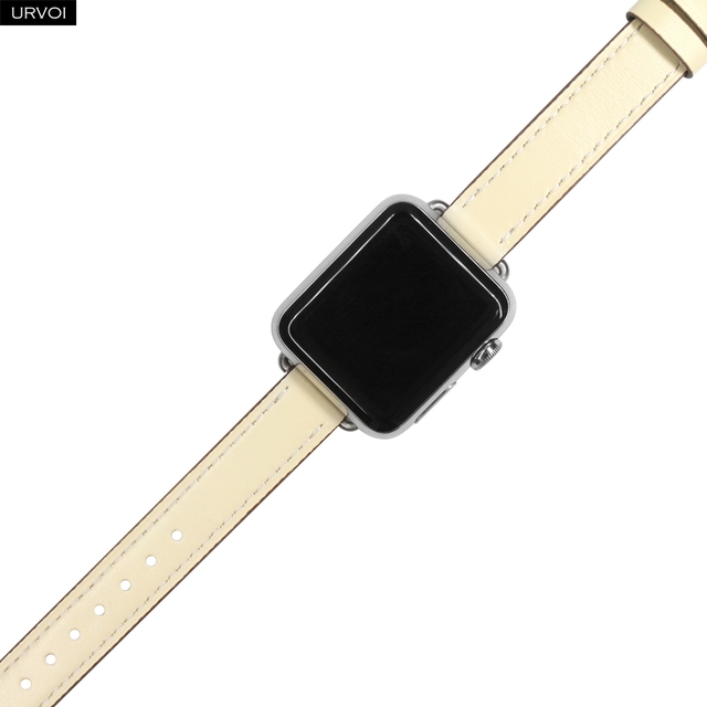 Pasek skórzany URVOI dla Apple Watch, model slim, owinięty pojedynczo wokół ręki, z adapterem, ręcznie wykonany, dla serii 7-2, kompatybilny z iWatch - Wianko - 4