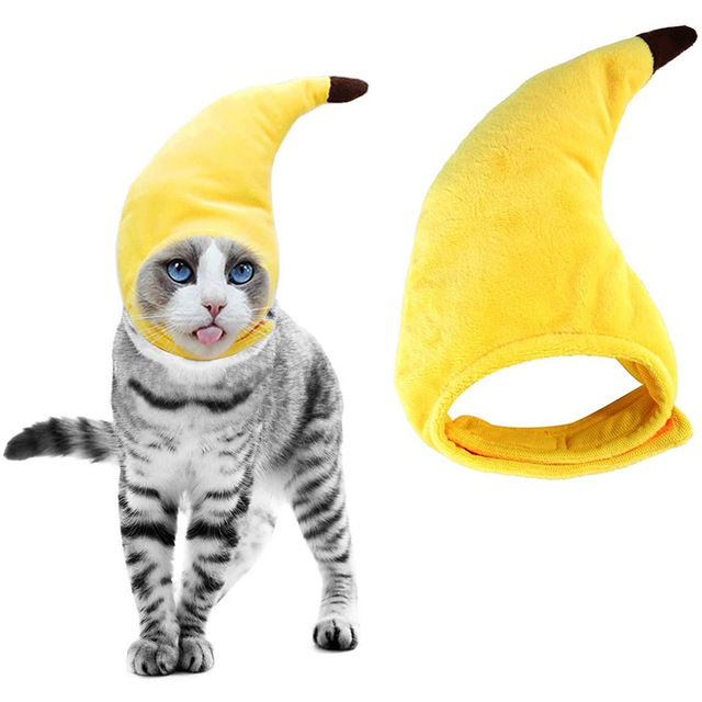 Nakrycie głowy dla kota Funny Cat w kształcie bananowego stroika - Wianko - 1