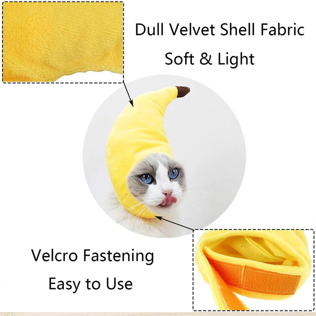 Nakrycie głowy dla kota Funny Cat w kształcie bananowego stroika - Wianko - 3