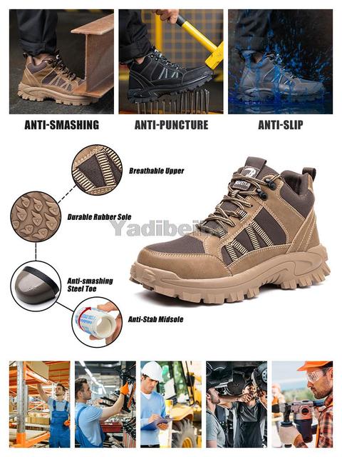 Buty ochronne zimowe mężczyźni i kobiety - obuwie robocze ze stali, wygodne i ciepłe, bezpieczne - Wianko - 4