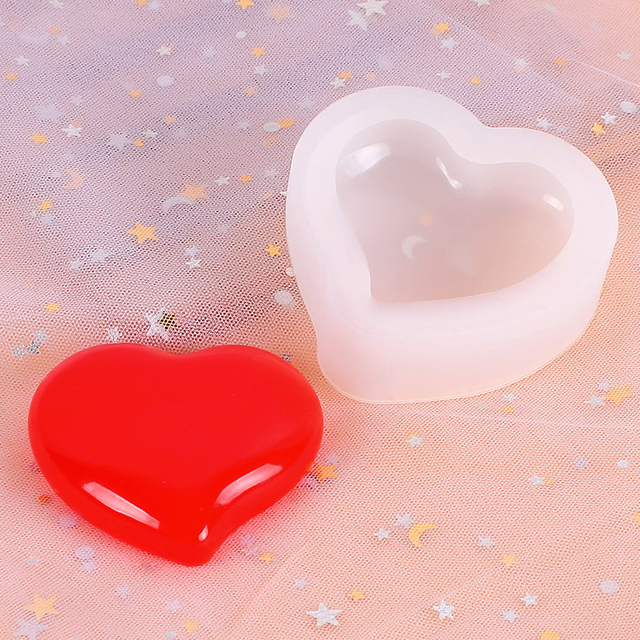 3-sztuki silikonowe formy do odlewania w kształcie serca z przezroczystą żywicą epoksydową - elementy do własnoręcznego tworzenia biżuterii UV - Wianko - 3