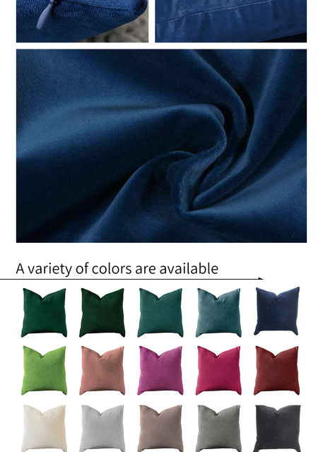 Poduszka dekoracyjna z aksamitu w kolorze niebieskim 45x45 cm - Wianko - 3