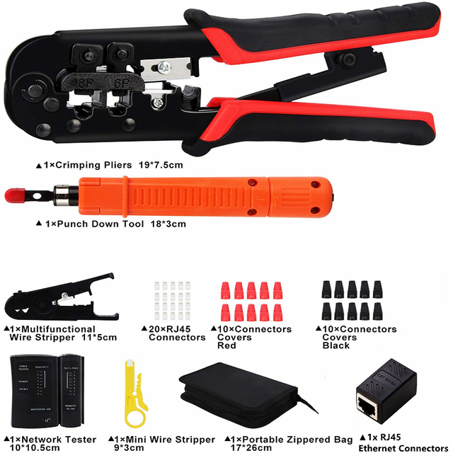 Narzędzie do zaciskania RJ45 Cat5/Cat6 z testerem kabli sieciowych - Wianko - 8