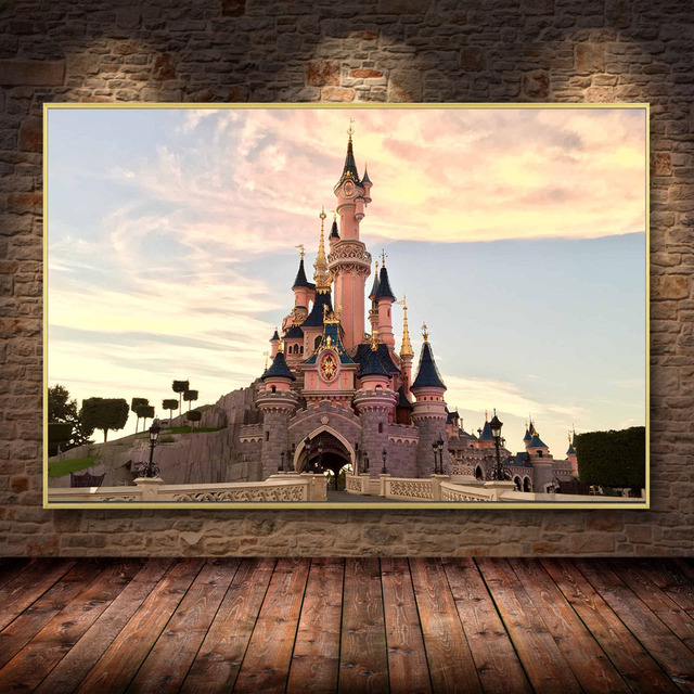 Plakat z wspaniałą architekturą Disneyland Paris, podróżne zdjęcia, artystyczne wydruki na płótnie do dekoracji sypialni i domu - Wianko - 5