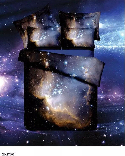 Zestaw pościeli Hot 3D Galaxy Twin/Queen Size - temat kosmosu, narzuta, 2/3/4 sztuki pościeli, kołdra, okładka - Wianko - 28