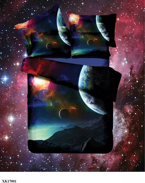 Zestaw pościeli Hot 3D Galaxy Twin/Queen Size - temat kosmosu, narzuta, 2/3/4 sztuki pościeli, kołdra, okładka - Wianko - 26