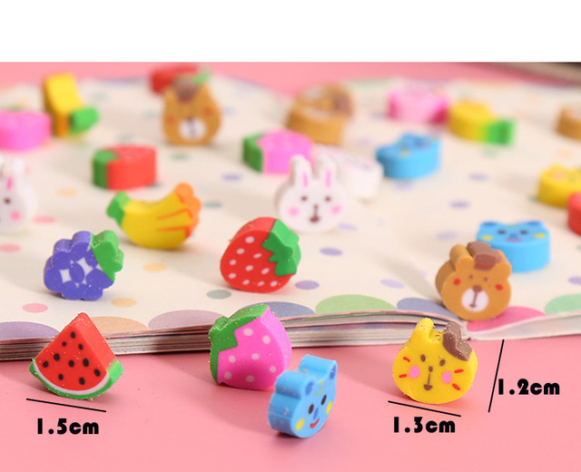 30 paczek mini gumek, małe gumki w kształcie kreskówkowych postaci, kreatywne artykuły papiernicze dla dzieci - gumki Koreańskie - Wianko - 2