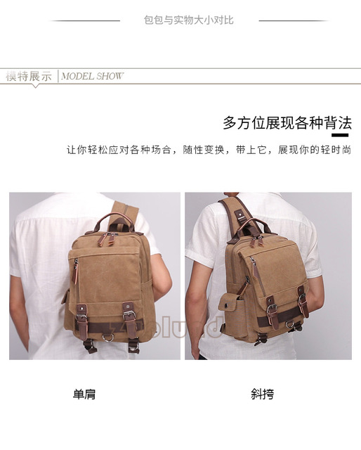Plecak męski podróżny z płótna, wielofunkcyjna torba na ramię kompatybilna z kobietami i plecaki szkolne na klatkę piersiową - Wianko - 38