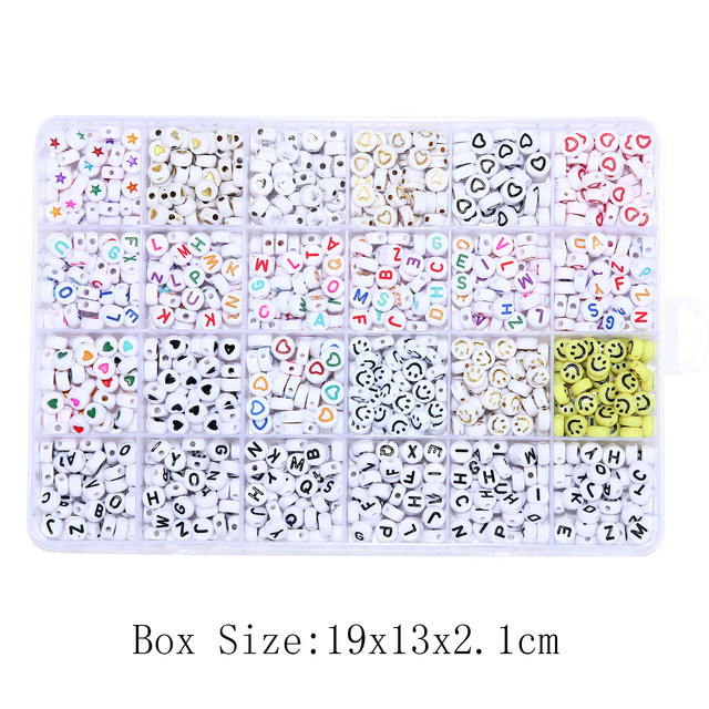 Kolorowe inicjały koraliki zestaw 750-3900 szt. akrylowe okrągłe dla DIY biżuterii dziecięcej - naszyjnik bransoletka - Wianko - 41