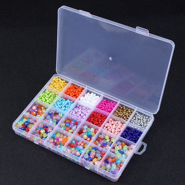 Kolorowe inicjały koraliki zestaw 750-3900 szt. akrylowe okrągłe dla DIY biżuterii dziecięcej - naszyjnik bransoletka - Wianko - 29