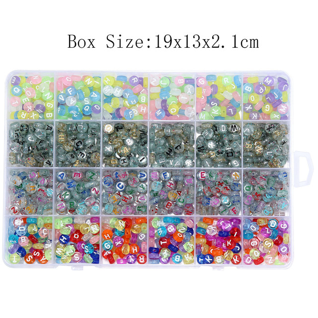 Kolorowe inicjały koraliki zestaw 750-3900 szt. akrylowe okrągłe dla DIY biżuterii dziecięcej - naszyjnik bransoletka - Wianko - 39