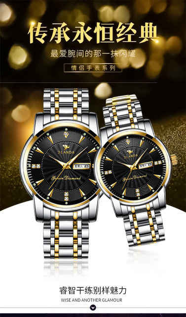 Oryginalny niemechaniczny zegarek Luminous 2021 dla pary, wodoszczelny, wysokiej formalnej klasy z kwarcowym mechanizmem - Reloj Mujer - Wianko - 1