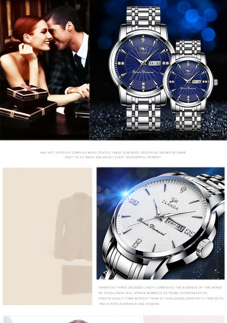 Oryginalny niemechaniczny zegarek Luminous 2021 dla pary, wodoszczelny, wysokiej formalnej klasy z kwarcowym mechanizmem - Reloj Mujer - Wianko - 3