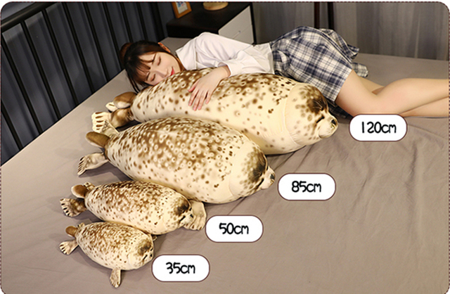 Pluszowa lew morski 35-110cm - zabawka miękka, wypchana, symulująca prawdziwe życie, idealna dla dzieci - Wianko - 3