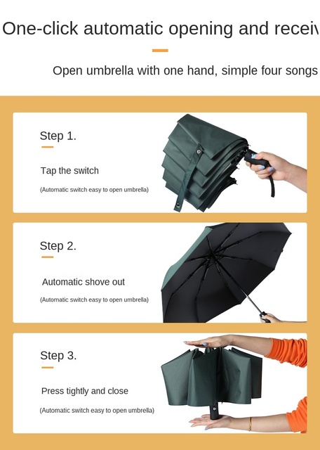 Automatyczny parasol przeciwsłoneczny anty-UV z owocowym wzorem, składany i przeciwdeszczowy - Wianko - 13