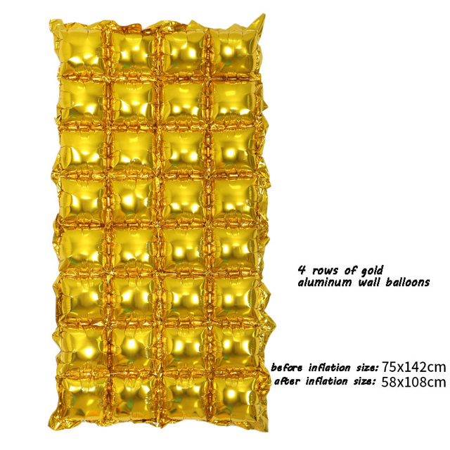 Balonowa kurtyna dekoracyjna dwurzędowa w kształcie kwadratów - idealne tło na urodzinową imprezę - Wianko - 3