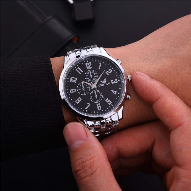 Męski zegarek kwarcowy biznesowy ze stalowym paskiem - luksusowa moda dla mężczyzn 2021 - Wianko - 11