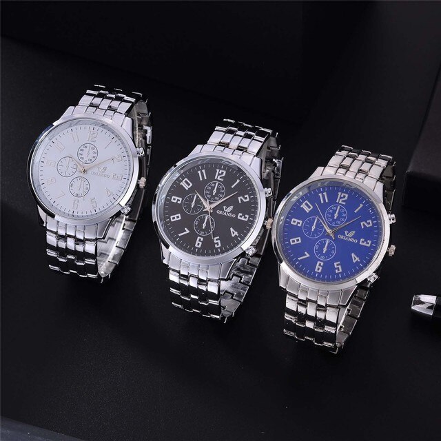 Męski zegarek kwarcowy biznesowy ze stalowym paskiem - luksusowa moda dla mężczyzn 2021 - Wianko - 8
