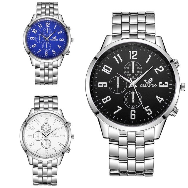 Męski zegarek kwarcowy biznesowy ze stalowym paskiem - luksusowa moda dla mężczyzn 2021 - Wianko - 2