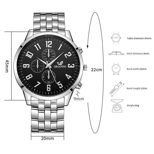 Męski zegarek kwarcowy biznesowy ze stalowym paskiem - luksusowa moda dla mężczyzn 2021 - Wianko - 5