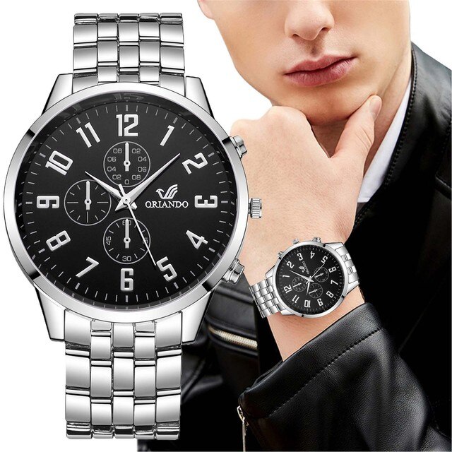 Męski zegarek kwarcowy biznesowy ze stalowym paskiem - luksusowa moda dla mężczyzn 2021 - Wianko - 12