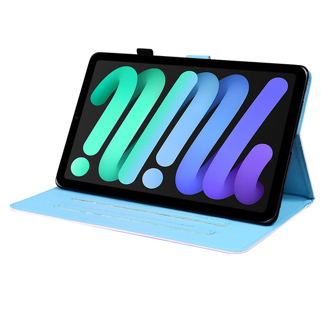 Obudowa na tablet iPad Mini 6 2021 - Malowany wzór Panda Cat Dog, skórzana portfelowa okładka, funkcja Auto Wake, PU skóra - Wianko - 9