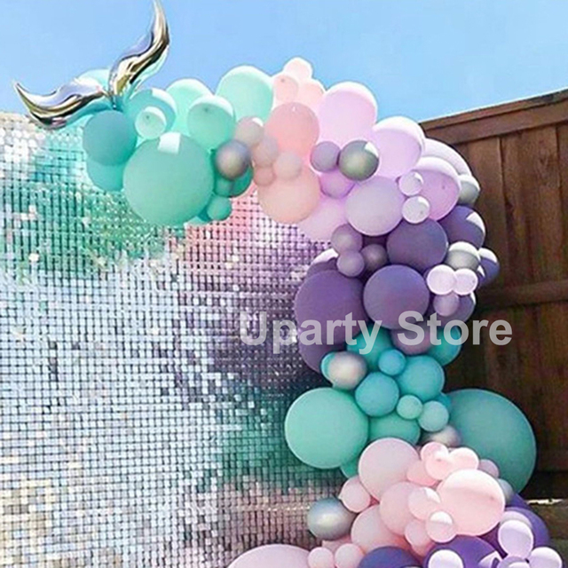 Macaron garland - 137 sztuk pastelowych balonów w odcieniach różu, fioletu i błękitu Tiffany - idealne dekoracje na Baby Shower Party - Wianko - 2