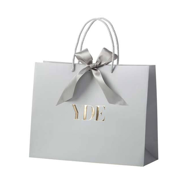 Biała trapezowa torba papierowa z logo marki i bawełnianym uchwytem - torba na zakupy zamykana na zamówienie (MOQ 500 szt.) - Wianko - 78