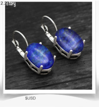 Nieregularny ciemnoniebieski kamień w kształcie oka - pierścień z ciemnoniebieskimi cekinami - modna biżuteria dla kobiet - Wianko - 47