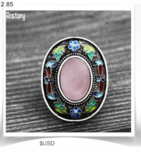 Nieregularny ciemnoniebieski kamień w kształcie oka - pierścień z ciemnoniebieskimi cekinami - modna biżuteria dla kobiet - Wianko - 45