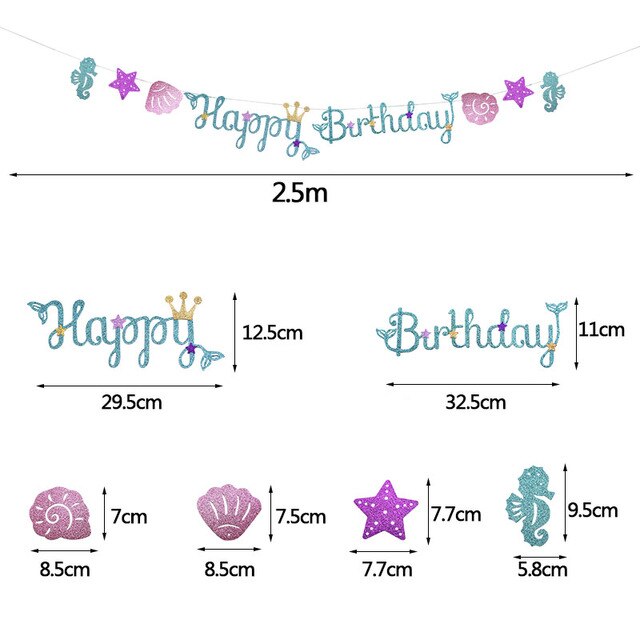 Zestaw dekoracyjny Syrenka - balon, baner, ogon, balon w kształcie cyfry - dla urodzinowej przyjętości dziewczynki - Wianko - 18