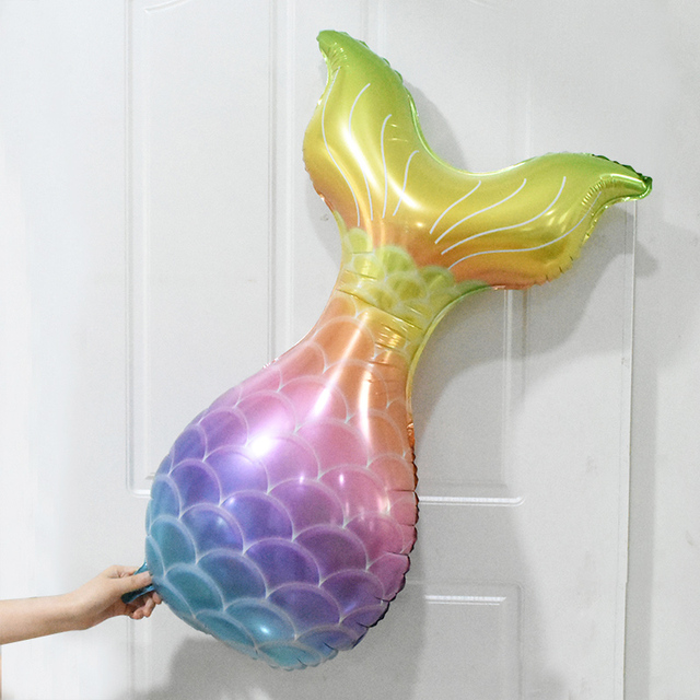 Zestaw dekoracyjny Syrenka - balon, baner, ogon, balon w kształcie cyfry - dla urodzinowej przyjętości dziewczynki - Wianko - 16