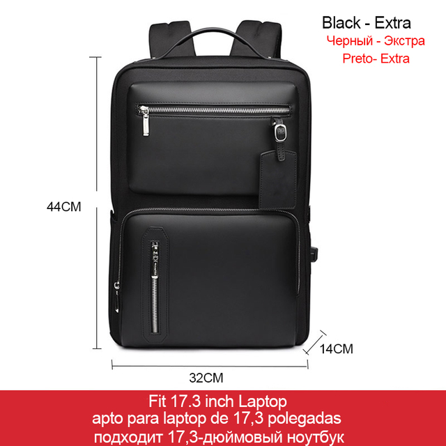 Plecak młodzieżowy 2020 moda mikrofibra dla laptopa 17.3 cala, czarny PL197158 - Wianko - 16