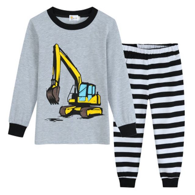 Mega wygodne zestawy piżam dla dzieci - ubrania dziewczynki i chłopca, mody żyrafa, kreskówkowe wzory, długie rękawy, T-shirt, spodnie - Wianko - 2