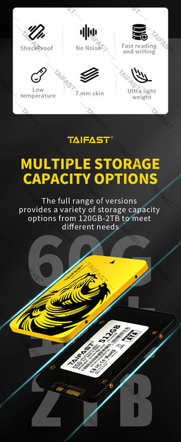 Dysk twardy SSD Taifast Sata3.0 - 2.5 cala, wewnętrzny, półprzewodnikowy, 120GB-1TB - Wianko - 2