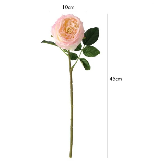Austen Rose Home Decoration - 5 łodyg różowych kwiatów lateksowych o realistycznym dotyku dla ślubu, wydarzenia i dekoracji (INDIGO) - Wianko - 2