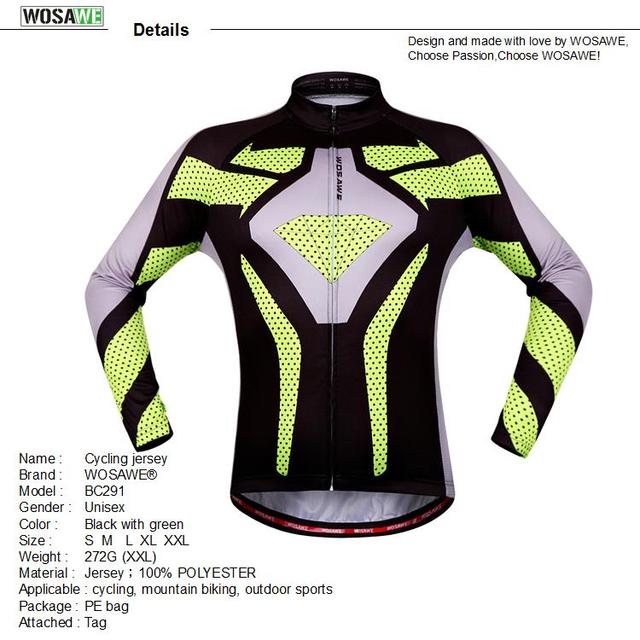 Koszulka rowerowa WOSAWE 2020 na długie rękawy do jazdy MTB - wiosna/lato - Wianko - 1