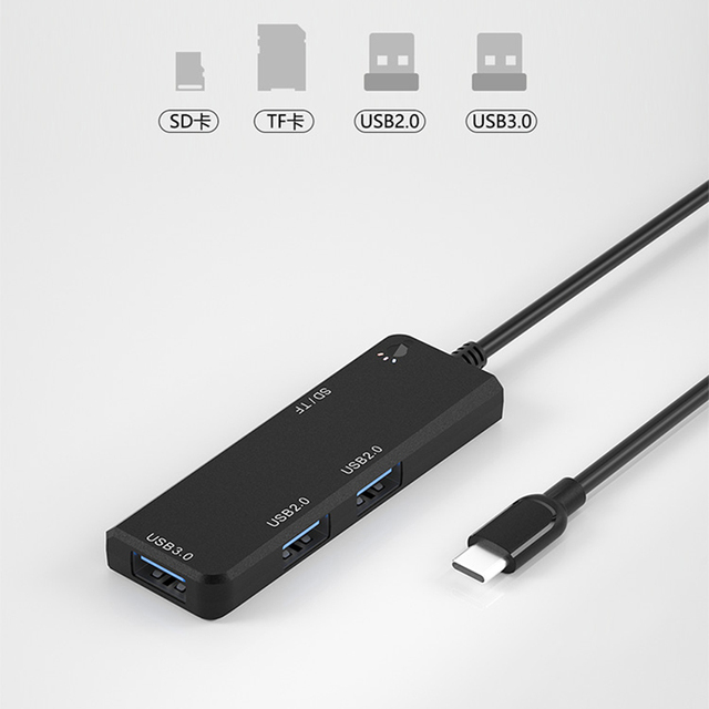Hub USB C do adaptera USB 3.0 5 w 1 z czytnikiem kart OTG dla iPada MacBooka Air M1 Pro i laptopów - Wianko - 3