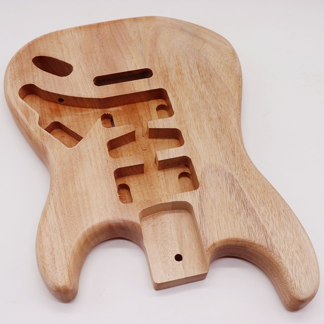 Drewniane ciało gitary elektrycznej Okoume, niedokończone, w matowym wykończeniu, szerokość kieszeni 5.7 cm - Wianko - 5