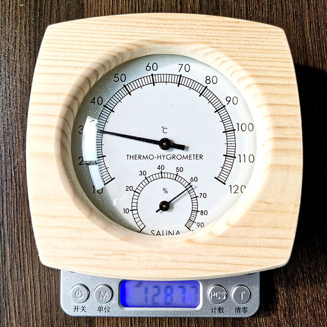 Termometr drewniany do fińskiej sauny i spa - futerał z drewna cedrowego 120°C - Wianko - 4