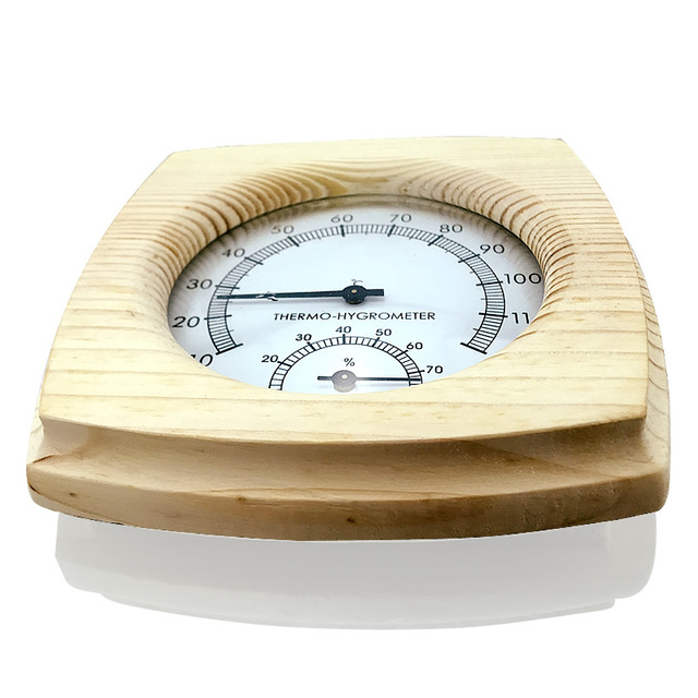 Termometr drewniany do fińskiej sauny i spa - futerał z drewna cedrowego 120°C - Wianko - 5