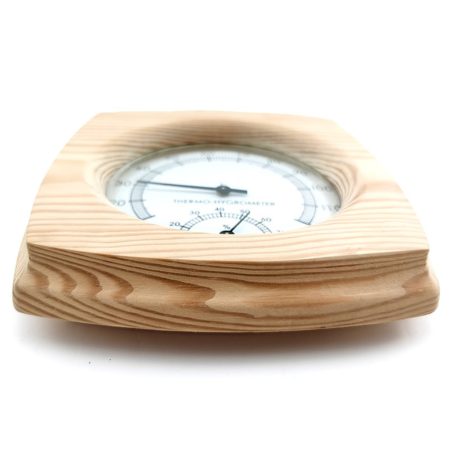 Termometr drewniany do fińskiej sauny i spa - futerał z drewna cedrowego 120°C - Wianko - 2