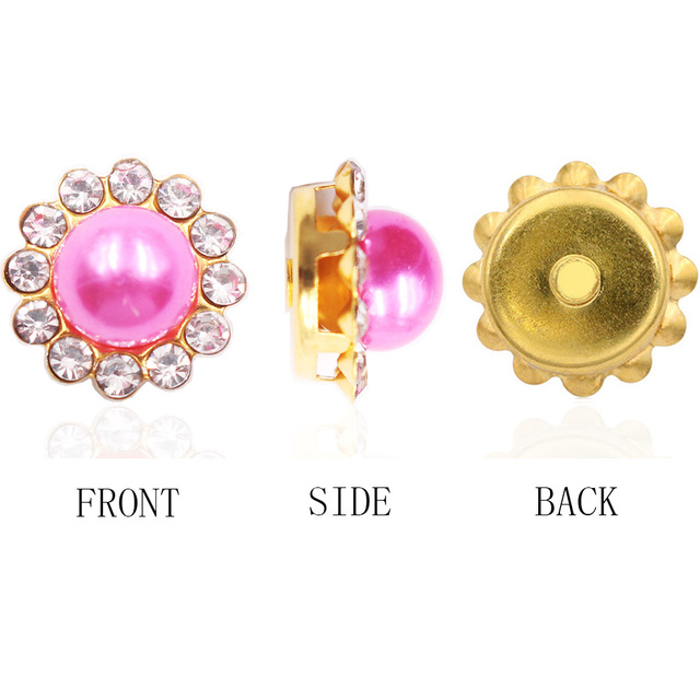 12mm perła pazur dżetów w różnych kolorach - kwiat koronkowy, Strass Flatback - wysokiej jakości błyszczące kamienie, dżetem szyte kryształy do odzieży - Wianko - 2