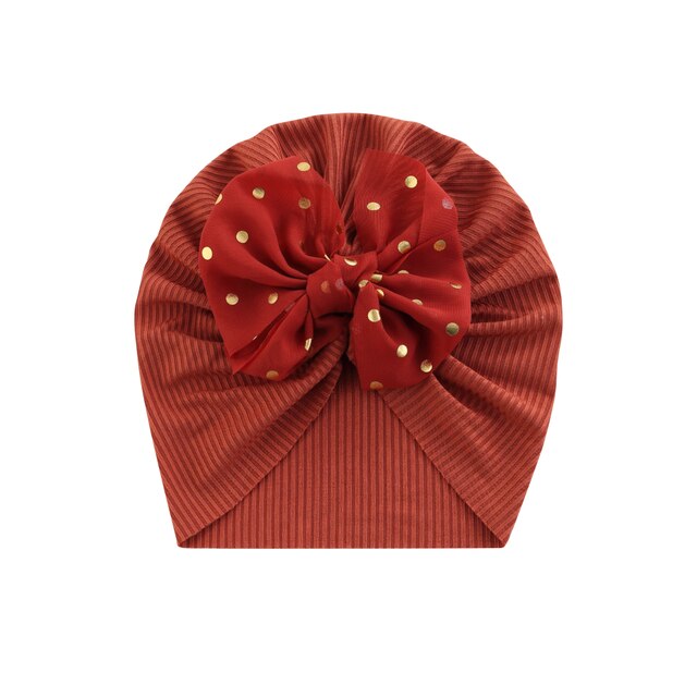 Nowy, uroczy kapelusz dla dziewczynek - jesień 2021, jednolity kolor z łukiem, kropkami i wzorem - Wianko - 20