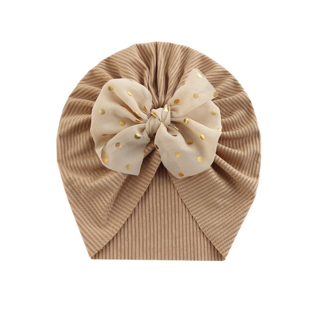 Nowy, uroczy kapelusz dla dziewczynek - jesień 2021, jednolity kolor z łukiem, kropkami i wzorem - Wianko - 14